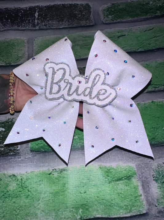 Bride Rhinestone Bow; cheer bow for brides; cheer bow for flower girl