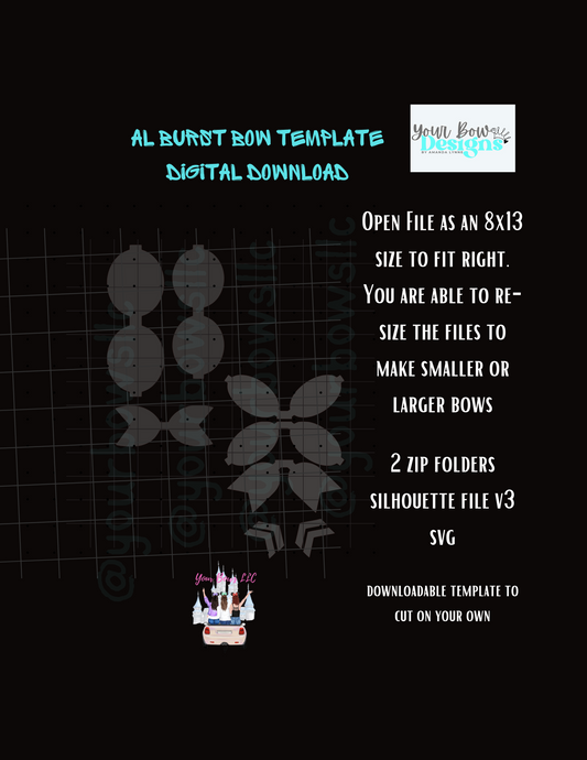 AL Burst Bow Template Digital Download